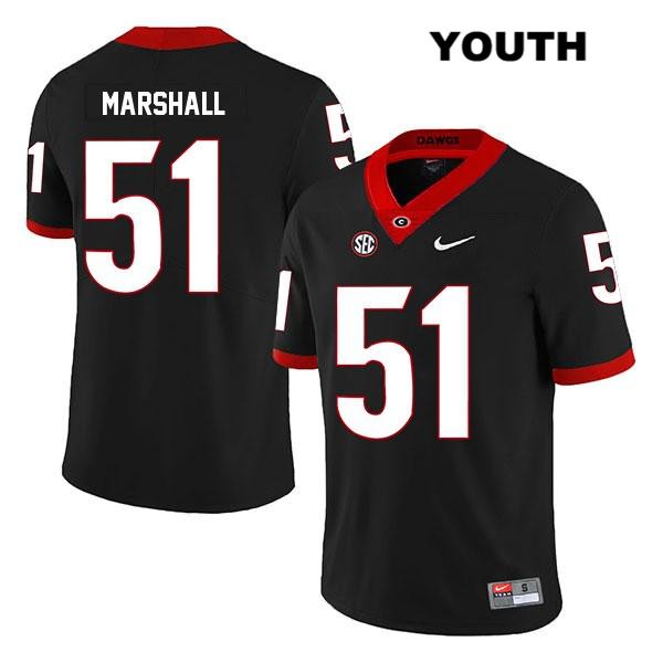 Georgia Bulldogs Youth David Marshall #51 NCAA Legend Authentic Black Nike Stitched College Football Jersey UNJ0456RS
